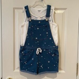 Kids Shorts Overalls & Tank Top set